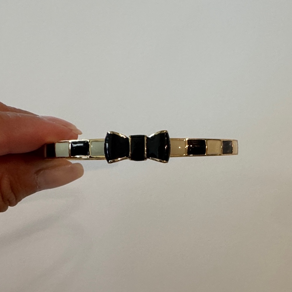 Kate Spade ♠️ White, Black and Gold Bow Bracelet